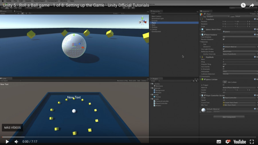 Unity: Videojuego en 3D Roll a Ball